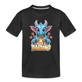 Mommy's Favorite Little Dragon Gift - Kids' Premium Organic T-Shirt - black - Front