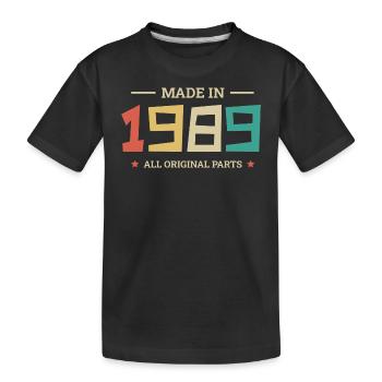 Legendär seit 1989 Original 1989 - Kinder Premium Bio T-Shirt - Schwarz - Vorne