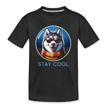 Cool Husky Shades - Kids' Premium Organic T-Shirt - black - Front