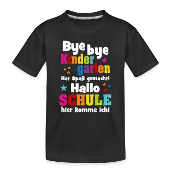 Kindergarten Einschulung Schulkind Schule Geschenk - Kinder Premium Bio T-Shirt - Schwarz - Vorne