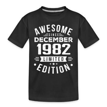 Geburtstagsgeschenk geboren im Dezember 1982 - Kinder Premium Bio T-Shirt - Schwarz - Vorne