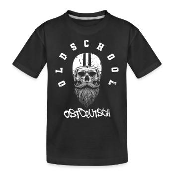 Casque de cyclomoteur oldschool RDA est-allemande - T-shirt bio Premium Enfant - noir - Devant