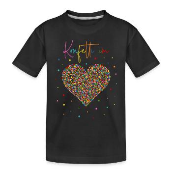 Konfetti im Herzen - Kinder Premium Bio T-Shirt - Schwarz - Vorne