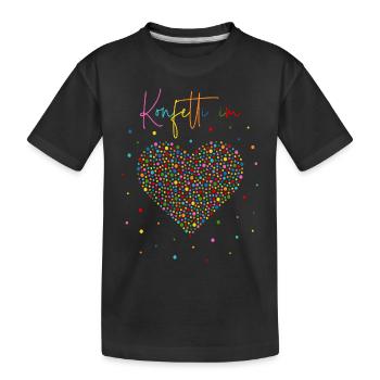 Konfetti im Herzen - Kinder Premium Bio T-Shirt - Schwarz - Vorne