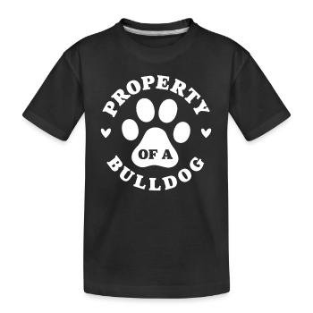 Propriété d’un bouledogue - T-shirt bio Premium Enfant - noir - Devant