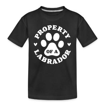 Eigentum eines Labradors - Kinder Premium Bio T-Shirt - Schwarz - Vorne
