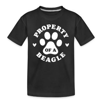 Propriété d’un Beagle - T-shirt bio Premium Enfant - noir - Devant