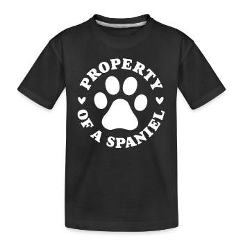 Propriété d’un épagneul - T-shirt bio Premium Enfant - noir - Devant
