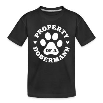 Eigentum eines Dobermanns - Kinder Premium Bio T-Shirt - Schwarz - Vorne