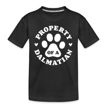 Eigentum eines Dalmatiners - Kinder Premium Bio T-Shirt - Schwarz - Vorne
