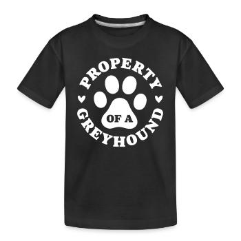 Propriété d’un lévrier - T-shirt bio Premium Enfant - noir - Devant