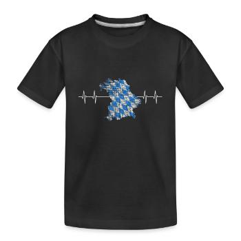 Bayern, Oberbayern, Herz für Bayern, Minga - Kinder Premium Bio T-Shirt - Schwarz - Vorne