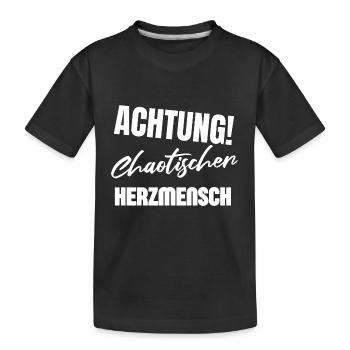 Attention Chaotique Coeur Personne Boyfriend Girlfriend Fun - T-shirt bio Premium Enfant - noir - Devant