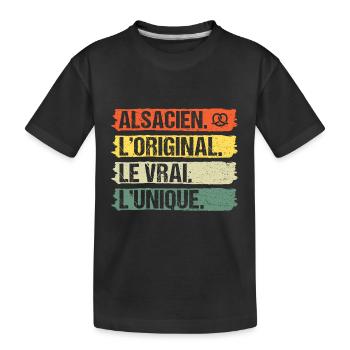 Alsacien l' original humour Alsace cadeau vintage - T-shirt bio Premium Enfant - noir - Devant