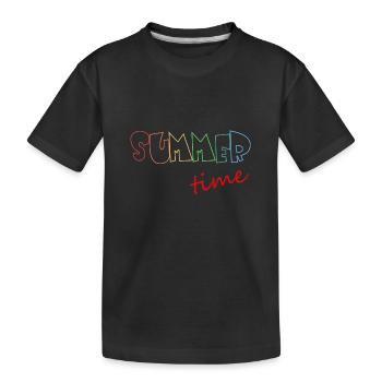 summer time, summertime, sommer, sommerzeit - Kinder Premium Bio T-Shirt - Schwarz - Vorne