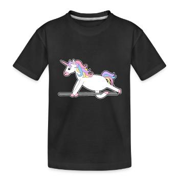 Unicorn balance balance gift idea children - Kids' Premium Organic T-Shirt - black - Front