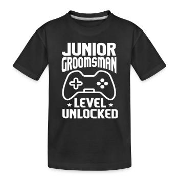 Junior Groomsman Groom Best Man Gift Gamer - Kids' Premium Organic T-Shirt - black - Front