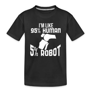 Künstliches Knie Operation OP Verletzung Reha - Kinder Premium Bio T-Shirt - Schwarz - Vorne