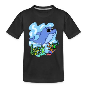 Dolphin - Kids' Premium Organic T-Shirt - black - Front