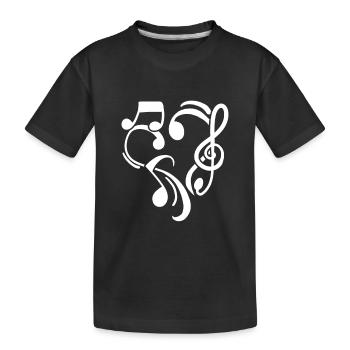 L’amour musique Clé de musique Coeur - T-shirt bio Premium Enfant - noir - Devant