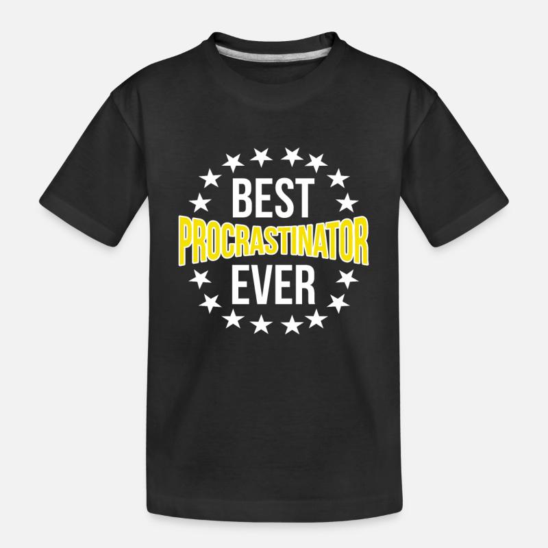 Procrastination Procrastination Étudiant procrastinateur - T-shirt bio Premium Enfant - noir