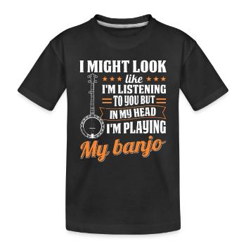 Banjo Joueur Banjo Musicien Musique Country - T-shirt bio Premium Enfant - noir - Devant