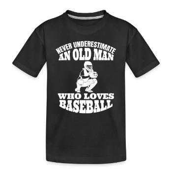 Baseball Sport Baseballliebhaber Baseballspieler - Kinder Premium Bio T-Shirt - Schwarz - Vorne