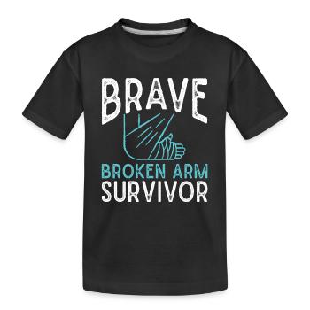 Gebrochener Arm Knochenbruch Arm Verletzung - Kinder Premium Bio T-Shirt - Schwarz - Vorne