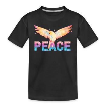 Peace - Kids' Premium Organic T-Shirt - black - Front