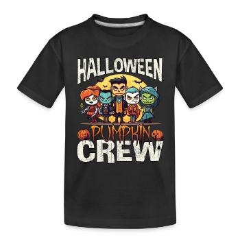 Halloween Citrouille Chemise d’équipage Groupes de zombies Costume - T-shirt bio Premium Enfant - noir - Devant