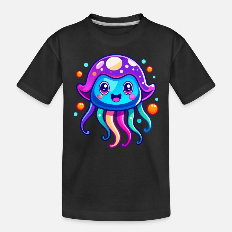 Méduse mignonne - T-shirt bio Premium Enfant - noir