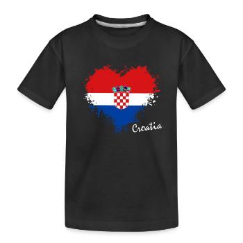 Croatia Hrvatska Kroatien - Kinder Premium Bio T-Shirt - Schwarz - Vorne