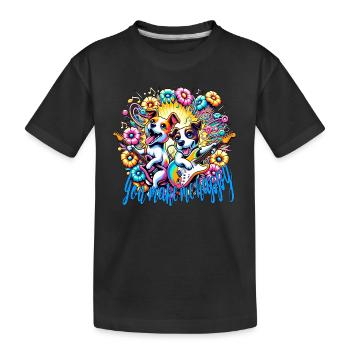You make me happy - Kids' Premium Organic T-Shirt - black - Front