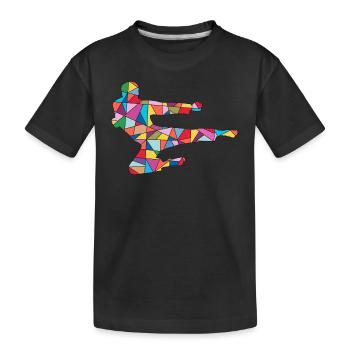 Taekwondo Kampfsport Kickboxer Jungen Karate - Kinder Premium Bio T-Shirt - Schwarz - Vorne