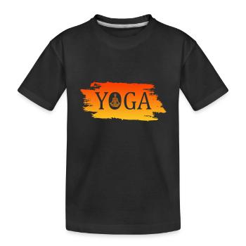 Yoga - Kinder Premium Bio T-Shirt - Schwarz - Vorne