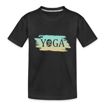 Yoga Om - Kinder Premium Bio T-Shirt - Schwarz - Vorne