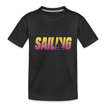 Sailing Segeln Segelboot Skipper - Kinder Premium Bio T-Shirt - Schwarz - Vorne