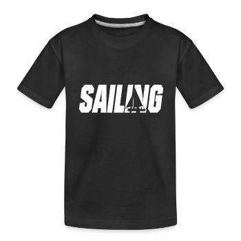 segeln sailing segelschiff skipper - Kinder Premium Bio T-Shirt - Schwarz - Vorne