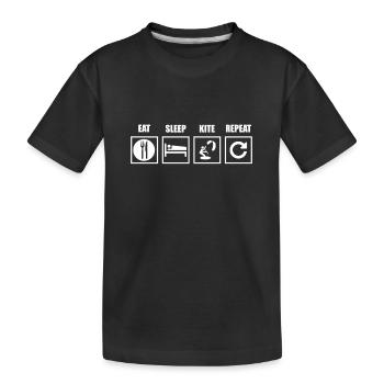 Kite - Kinder Premium Bio T-Shirt - Schwarz - Vorne