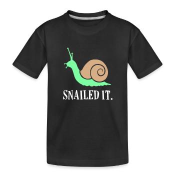 Schnecke - Kinder Premium Bio T-Shirt - Schwarz - Vorne