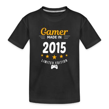 Gamer aus dem Jahr 2015 - Kinder Premium Bio T-Shirt - Schwarz - Vorne