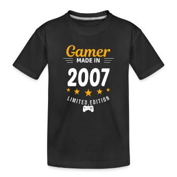 Gamer aus dem Jahr 2007 - Kinder Premium Bio T-Shirt - Schwarz - Vorne