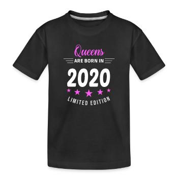 QUEENS ARE BORN IN 2020 - Kids' Premium Organic T-Shirt - black - Front