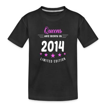 LES REINES SONT NÉES EN 2014 - T-shirt bio Premium Enfant - noir - Devant