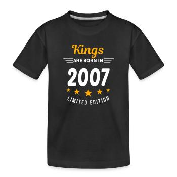 Könige SIND 2007 GEBOREN - Kinder Premium Bio T-Shirt - Schwarz - Vorne