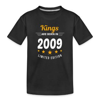 Les rois SONT NÉS EN 2009 - T-shirt bio Premium Enfant - noir - Devant