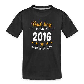 Bad Boy aus dem Jahr 2016 - Kinder Premium Bio T-Shirt - Schwarz - Vorne