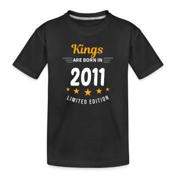 Könige SIND 2011 GEBOREN - Kinder Premium Bio T-Shirt - Schwarz - Vorne