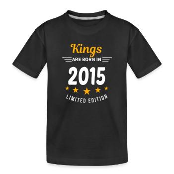 Könige SIND 2015 GEBOREN - Kinder Premium Bio T-Shirt - Schwarz - Vorne
