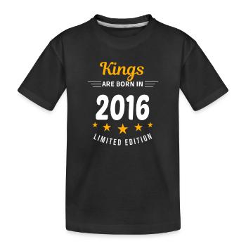Kings ARE BORN IN 2016 - Kids' Premium Organic T-Shirt - black - Front